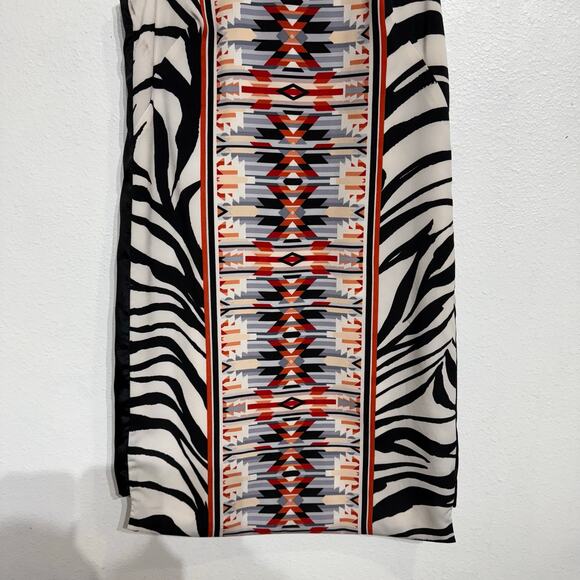 Vince Camuto Zebra Print Crepe de Chine Mini Shift Dress Sz 4 - Picture 4 of 11